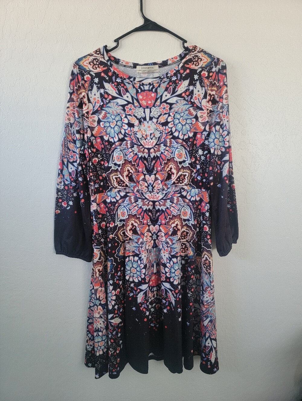 Aldomartins Anthropologie Mirrored Splendor Multicolor Fit Flare Midi Dress